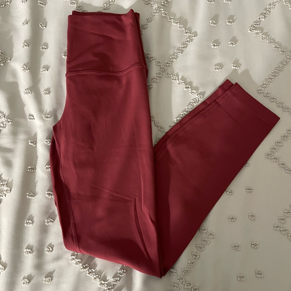 Lululemon High Rise Align Pant 25” in Dark Red
